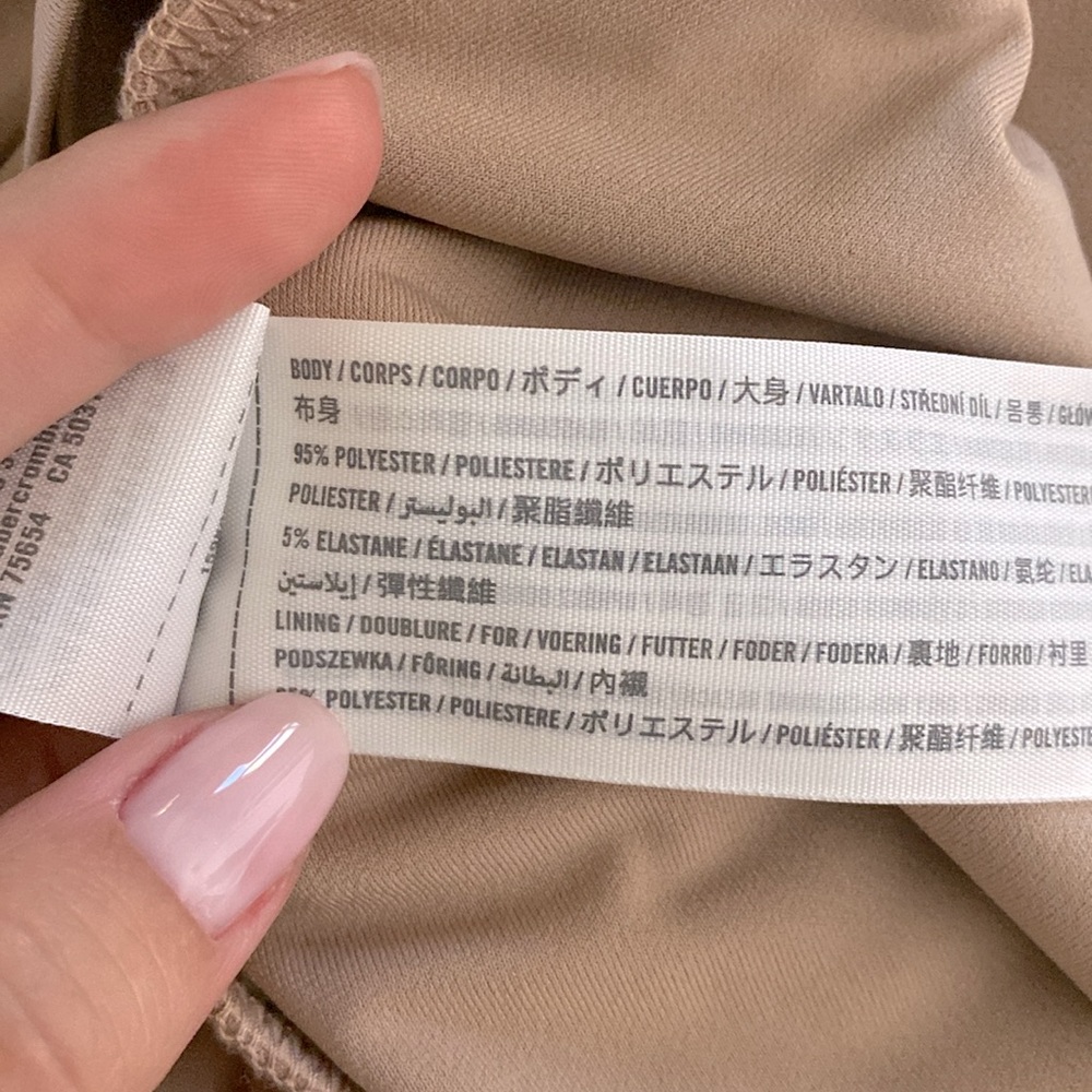 Abercrombie & Fitch Key Hole MIDI Bodycon Dress Tan S - Picture 9 of 9